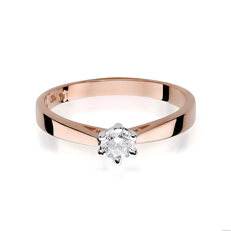 Pierścionek W229B Diament Laboratoryjny 0,25ct różowe złoto
