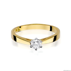 Pierścionek W229B Diament Laboratoryjny 0,25ct żółte złoto