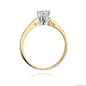 Pierścionek W234 Diament Laboratoryjny 0,25ct żółte złoto
