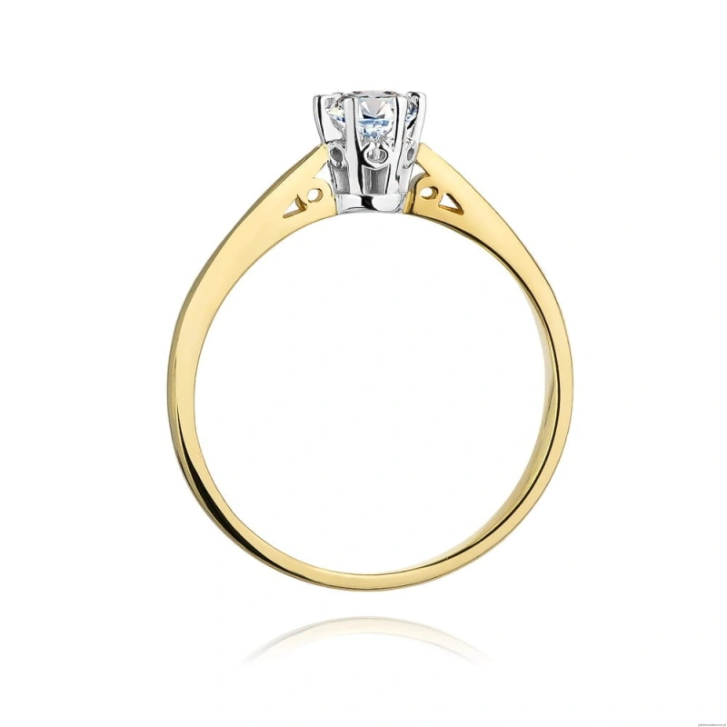 Pierścionek W234 Diament Laboratoryjny 0,30ct żółte złoto