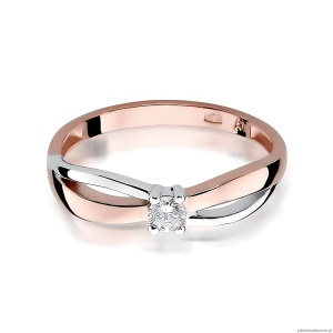 Pierścionek W0248 Diament Laboratoryjny 0,10ct różowe złoto