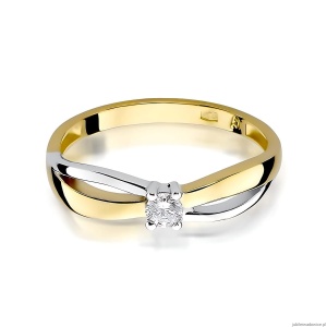 Pierścionek W0248 Diament Laboratoryjny 0,10ct żółte złoto