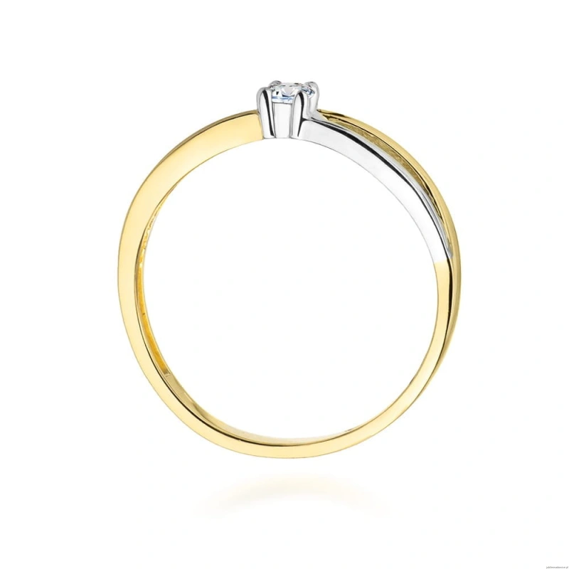 Pierścionek W0248 Diament Laboratoryjny 0,10ct żółte złoto