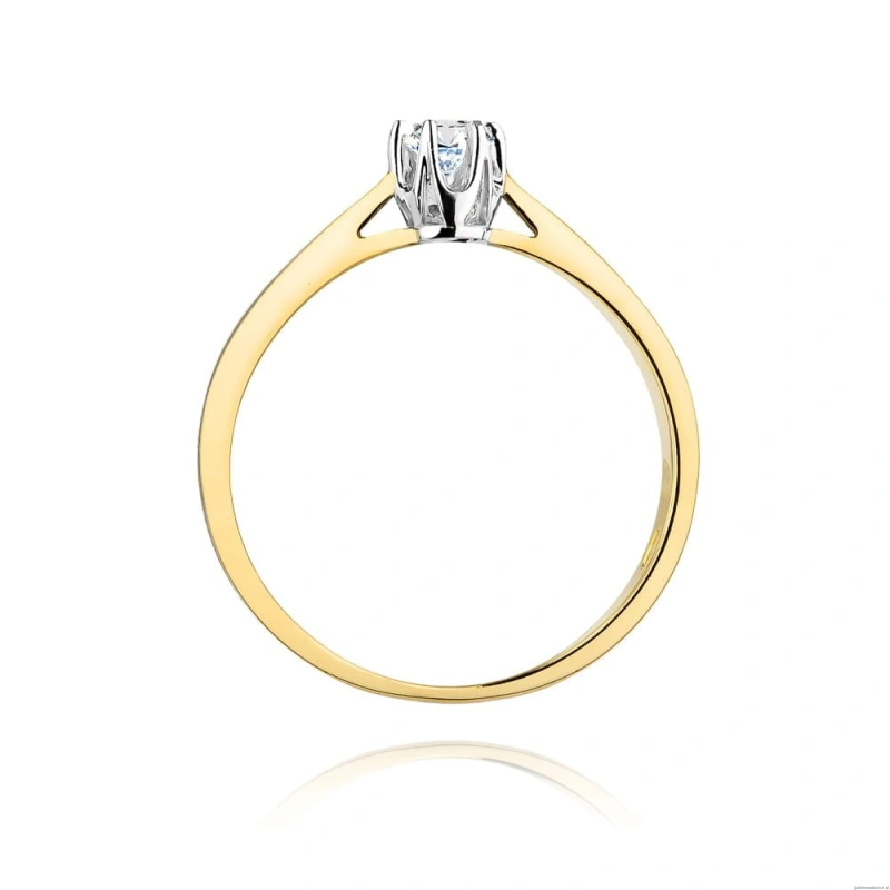 Pierścionek W295 Diament Laboratoryjny 0,15ct żółte złoto