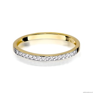 Pierścionek W306 z diamentami laboratoryjnymi żółte złoto