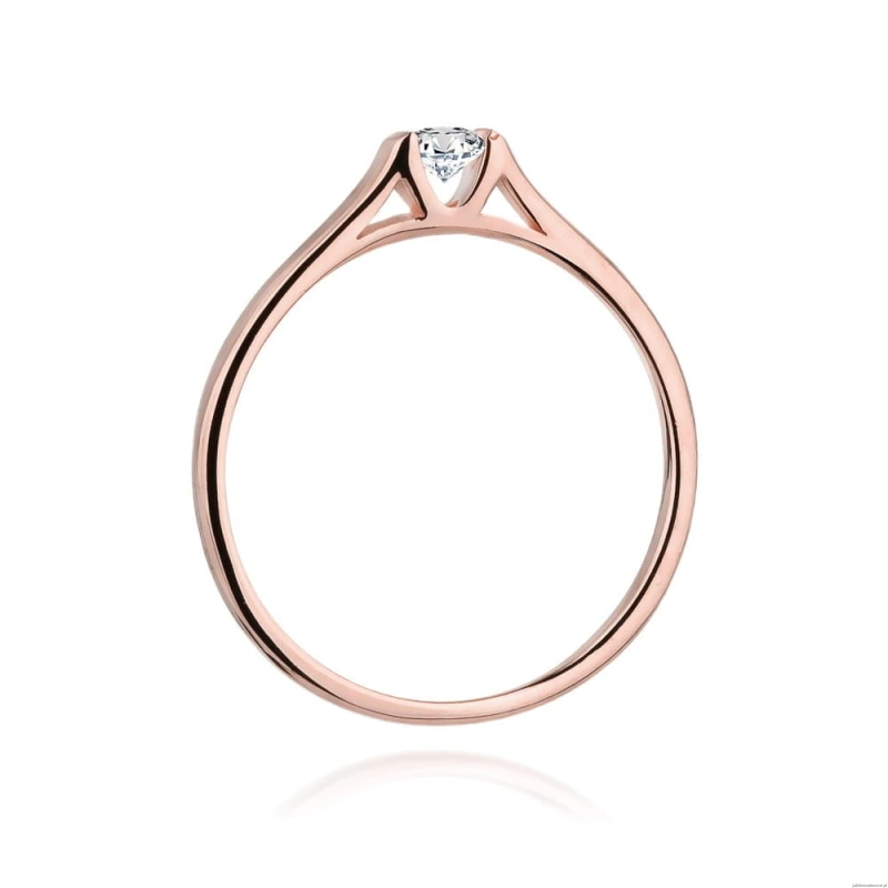 Pierścionek W0369 Diament Laboratoryjny 0,15ct różowe złoto