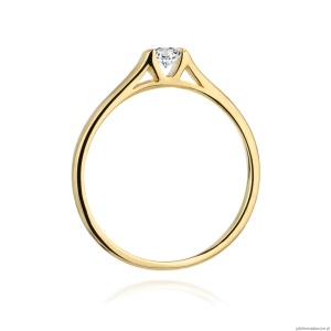 Pierścionek W0369 Diament Laboratoryjny 0,15ct żółte złoto