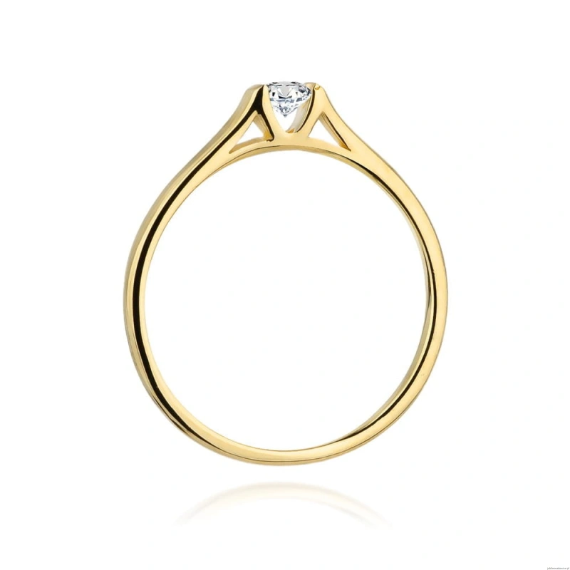 Pierścionek W0369 Diament Laboratoryjny 0,15ct żółte złoto