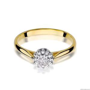 Pierścionek W0401 z diamentami laboratoryjnymi żółte złoto