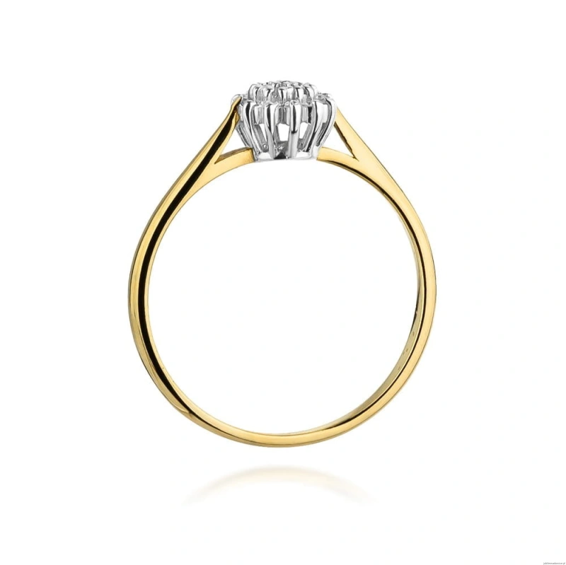 Pierścionek W0401 z diamentami laboratoryjnymi żółte złoto