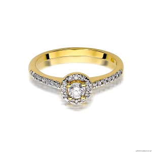 Pierścionek W0406 Diament Laboratoryjny 0,15ct żółte złoto