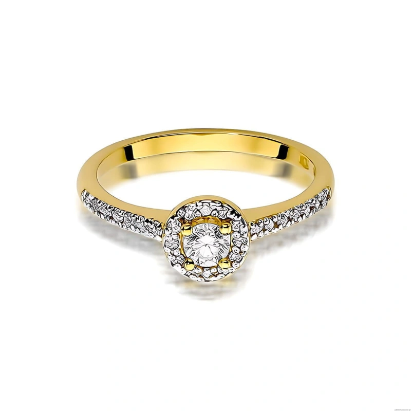 Pierścionek W0406 Diament Laboratoryjny 0,15ct żółte złoto
