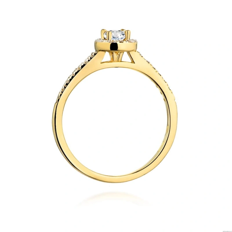 Pierścionek W0406 Diament Laboratoryjny 0,15ct żółte złoto