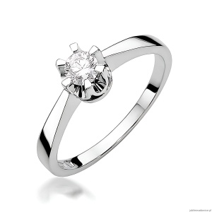 Pierścionek W408 Diament Laboratoryjny 0,25ct białe złoto