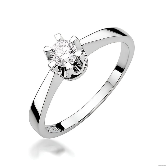 Pierścionek W408 Diament Laboratoryjny 0,25ct białe złoto