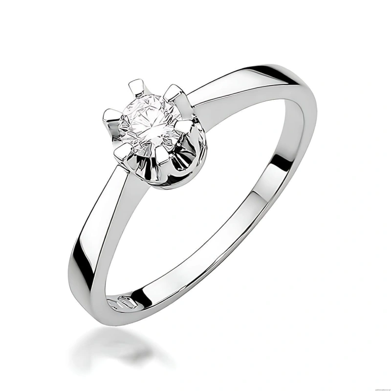 Pierścionek W408 Diament Laboratoryjny 0,25ct białe złoto