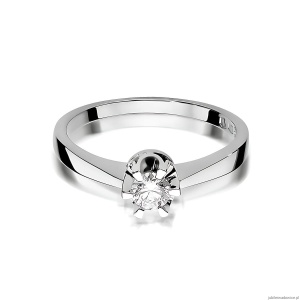 Pierścionek W408 Diament Laboratoryjny 0,25ct białe złoto