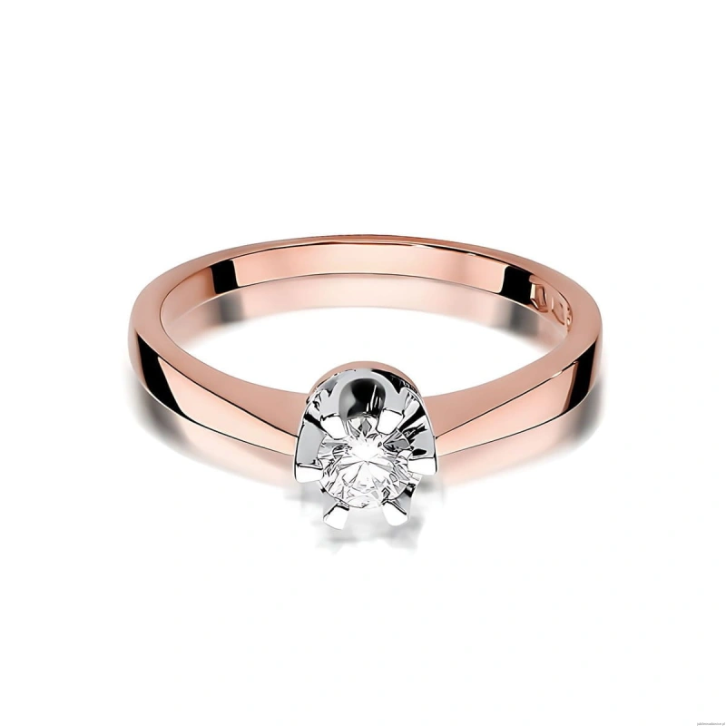Pierścionek W408 Diament Laboratoryjny 0,25ct różowe złoto