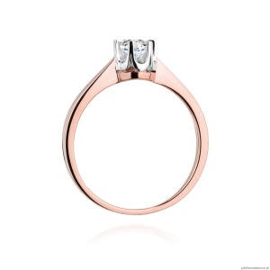 Pierścionek W408 Diament Laboratoryjny 0,25ct różowe złoto