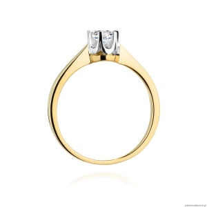 Pierścionek W408 Diament Laboratoryjny 0,25ct żółte złoto