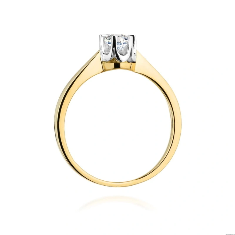 Pierścionek W408 Diament Laboratoryjny 0,25ct żółte złoto
