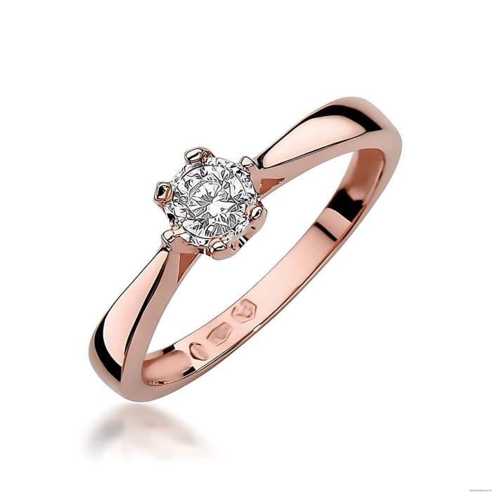 Pierścionek W0429 Diament Laboratoryjny 0,20ct różowe złoto