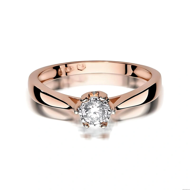 Pierścionek W0429 Diament Laboratoryjny 0,20ct różowe złoto