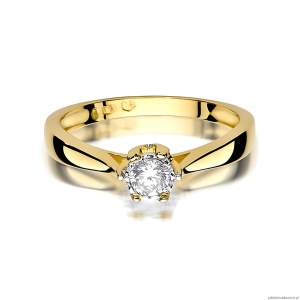 Pierścionek W0429 Diament Laboratoryjny 0,20ct żółte złoto