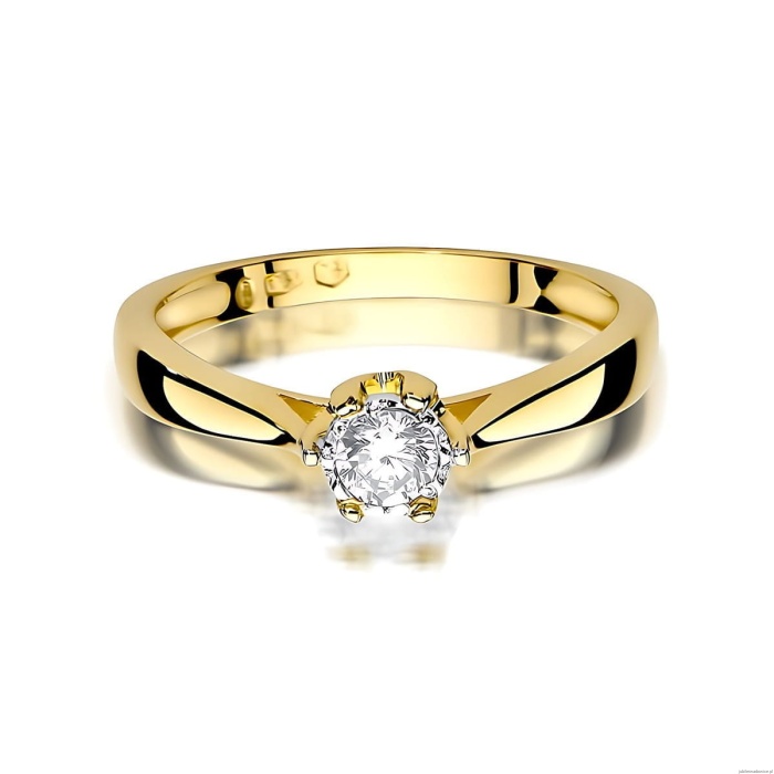 Pierścionek W0429 Diament Laboratoryjny 0,20ct żółte złoto