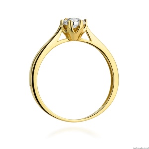 Pierścionek W0429 Diament Laboratoryjny 0,20ct żółte złoto