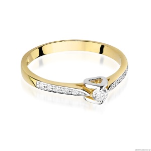 Pierścionek W0435 Diament Laboratoryjny 0,10ct żółte złoto