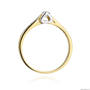 Pierścionek W0435 Diament Laboratoryjny 0,10ct żółte złoto