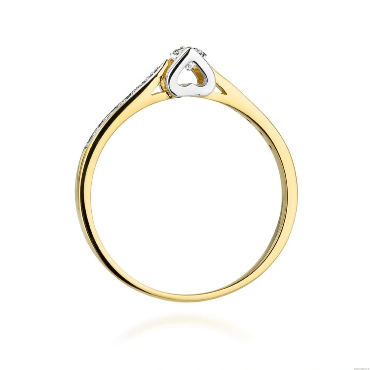 Pierścionek W0435 Diament Laboratoryjny 0,10ct żółte złoto