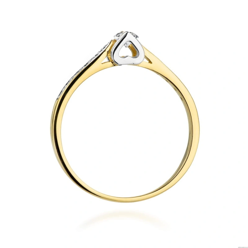 Pierścionek W0435 Diament Laboratoryjny 0,10ct żółte złoto