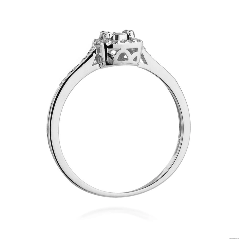 Pierścionek W462 Diament Laboratoryjny 0,08ct białe złoto