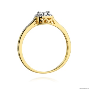 Pierścionek W462 Diament Laboratoryjny 0,08ct żółte złoto