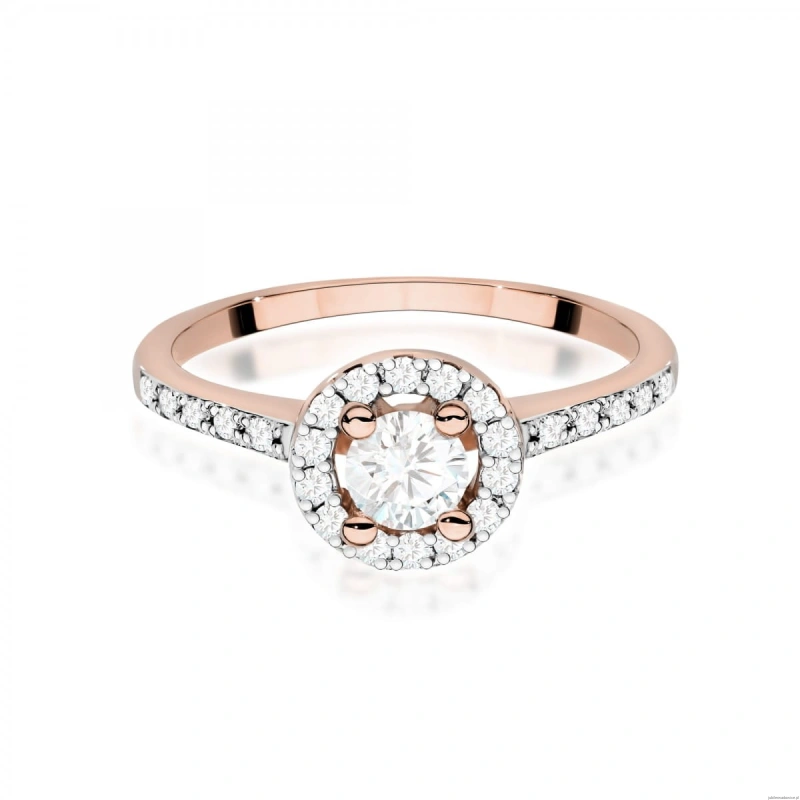 Pierścionek W477 Diament Laboratoryjny 0,30ct różowe złoto