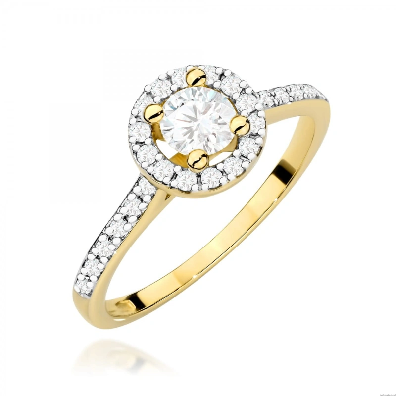 Pierścionek W477 Diament Laboratoryjny 0,30ct żółte złoto