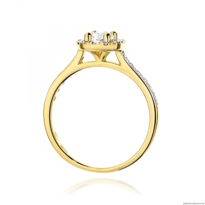 Pierścionek W477 Diament Laboratoryjny 0,30ct żółte złoto