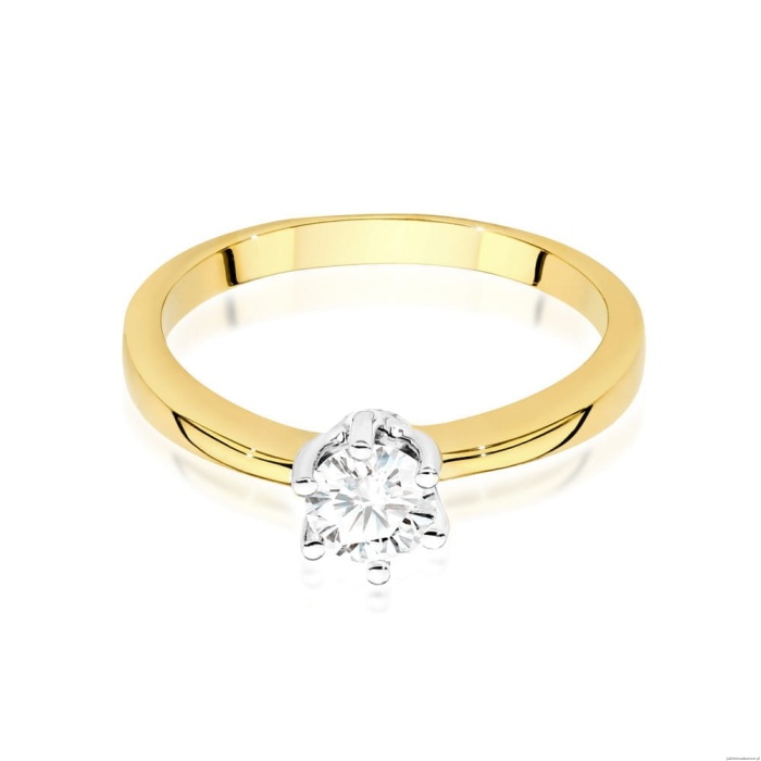 Pierścionek W0428 Diament Laboratoryjny 0,40ct żółte złoto