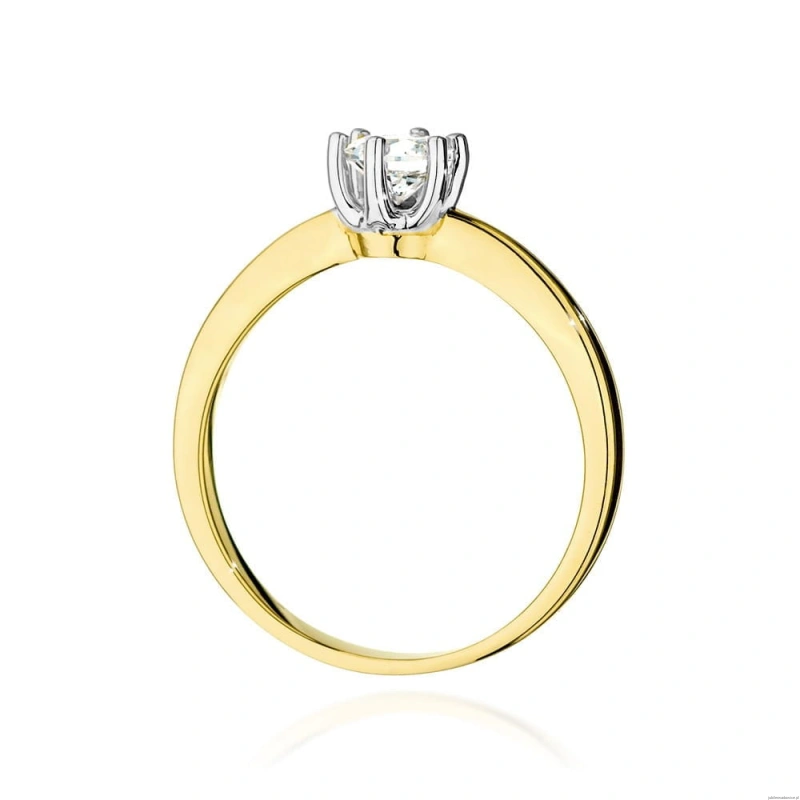Pierścionek W0428 Diament Laboratoryjny 0,40ct żółte złoto