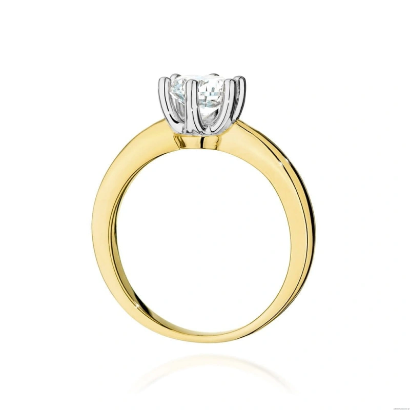 Pierścionek W482 Diament Labolatoryjny 0,70ct żółte złoto