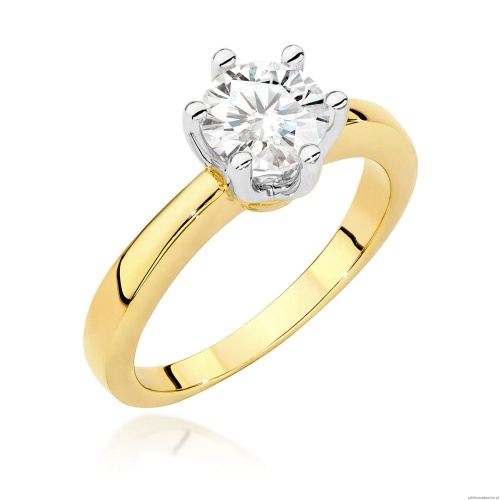 Pierścionek W482 Diament Labolatoryjny 1,00ct żółte złoto