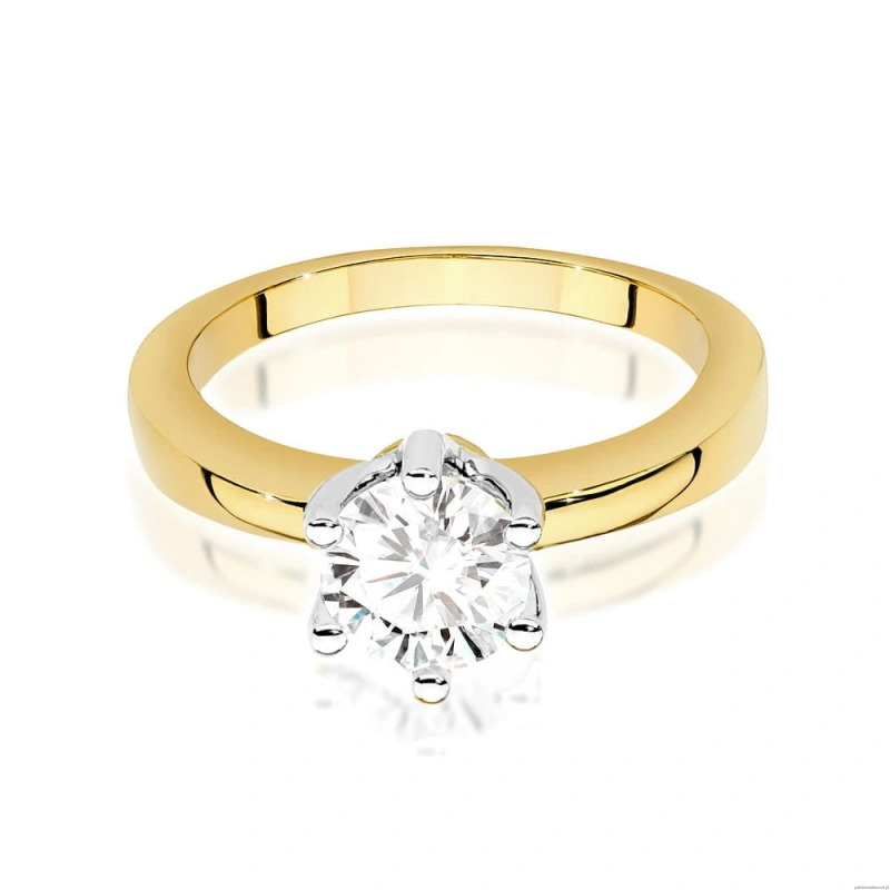Pierścionek W482 Diament Labolatoryjny 1,00ct żółte złoto