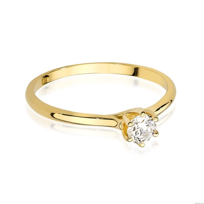 Pierścionek W0499 Diament Laboratoryjny 0,20ct żółte złoto