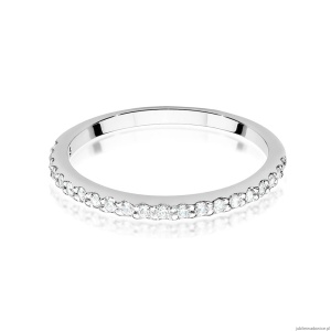 Pierścionek W531 z diamentami laboratoryjnymi białe złoto