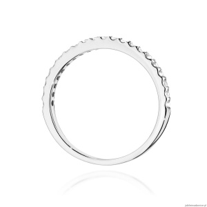 Pierścionek W531 z diamentami laboratoryjnymi białe złoto