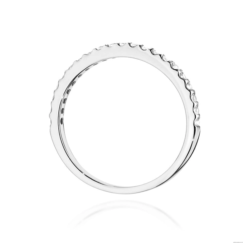 Pierścionek W531 z diamentami laboratoryjnymi białe złoto