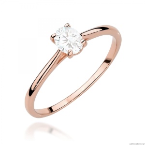 Pierścionek W0581 Diament Laboratoryjny 0,30ct różowe złoto
