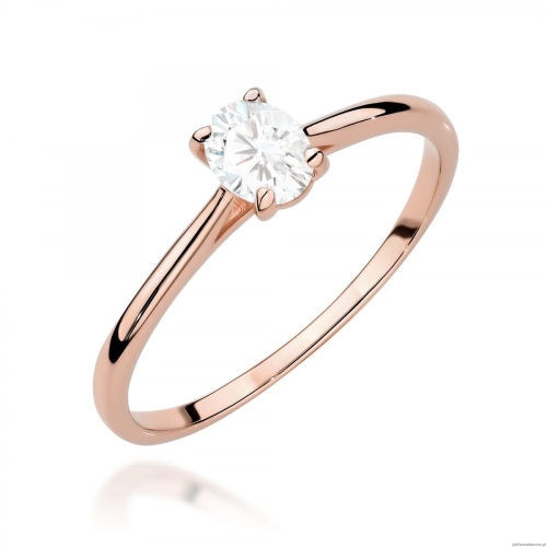 Pierścionek W0581 Diament Laboratoryjny 0,30ct różowe złoto